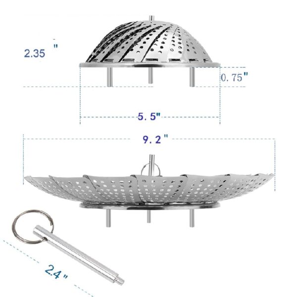 Vegetable Steamer Basket Premium Stainless Steel Veggie Steamer Basket - Fold... - Image 3