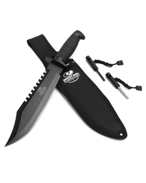 Mossy Oak Survival Hunting Knife with Sheath 15-inch Fixed Blade Tactical Bow...