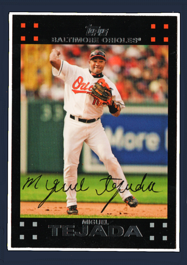 2007 Topps #439 - Miguel Tejada - Set MLB Record Seven-20HR/90RBI Seasons for SS