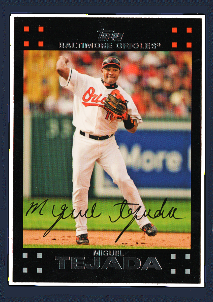 2007 Topps #439 - Miguel Tejada - Set MLB Record Seven-20HR/90RBI Seasons for SS