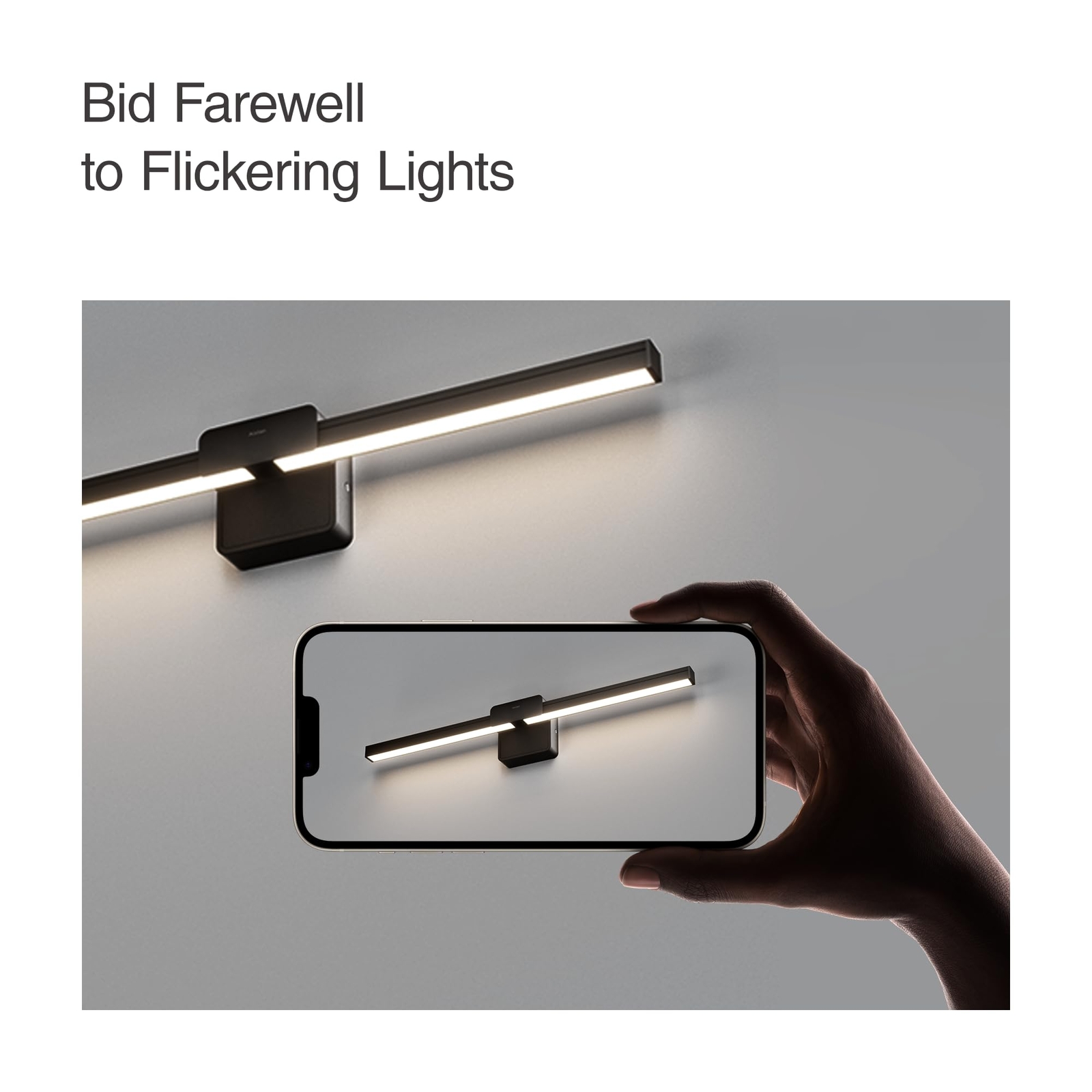 Elegant 14W LED Vanity Light - 4000K for Makeup & Bathroom, Anti-Glare, Black - Image 5