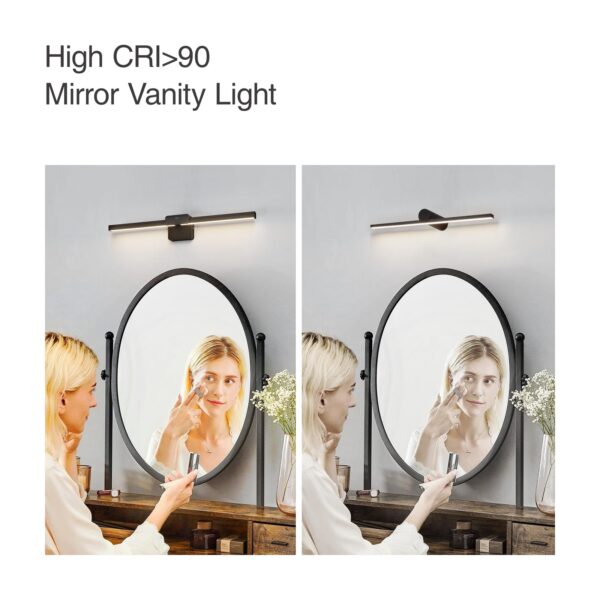 Elegant 14W LED Vanity Light - 4000K for Makeup & Bathroom, Anti-Glare, Black - Image 6