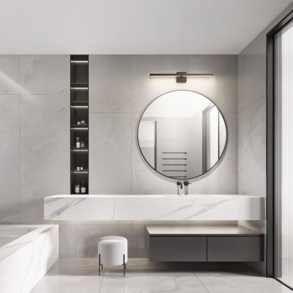 Elegant 14W LED Vanity Light - 4000K for Makeup & Bathroom, Anti-Glare, Black - Image 7