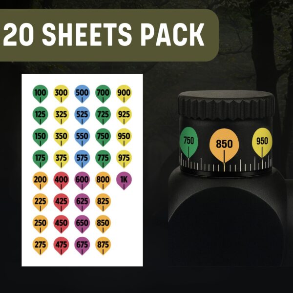 Scope Dope Sticker Sheets – Fits Most Scopes, Fast Precision Rifle Adjustments - Image 2