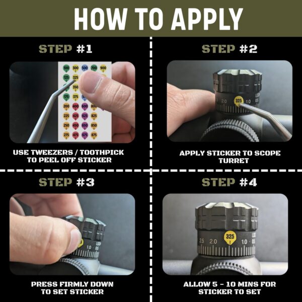 Scope Dope Sticker Sheets – Fits Most Scopes, Fast Precision Rifle Adjustments - Image 3