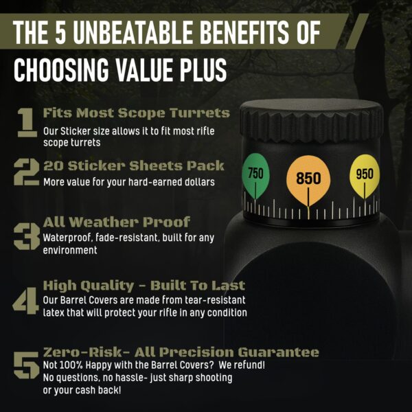 Scope Dope Sticker Sheets – Fits Most Scopes, Fast Precision Rifle Adjustments - Image 5