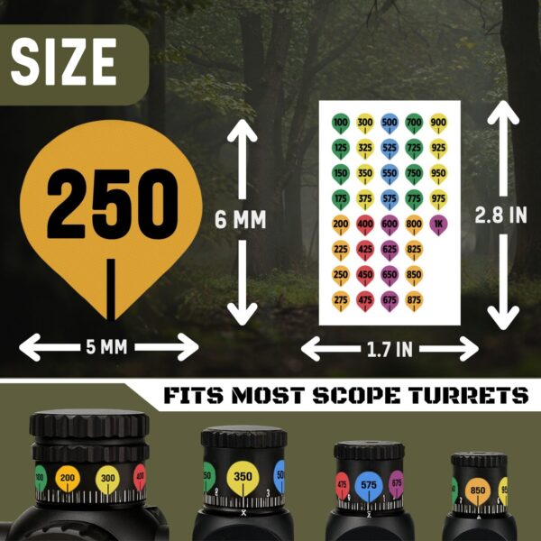 Scope Dope Sticker Sheets – Fits Most Scopes, Fast Precision Rifle Adjustments - Image 6