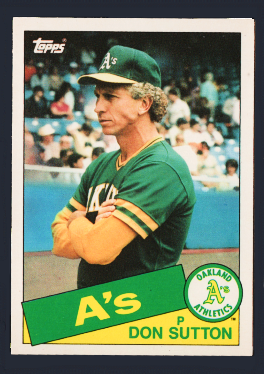 Vintage 1985 Topps Traded #116T - Don Sutton - HOF Pitcher Final Team Card A's