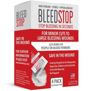BleedStop™ First Aid Powder for Blood Clotting Trauma Kit Blood Thinner Patie...