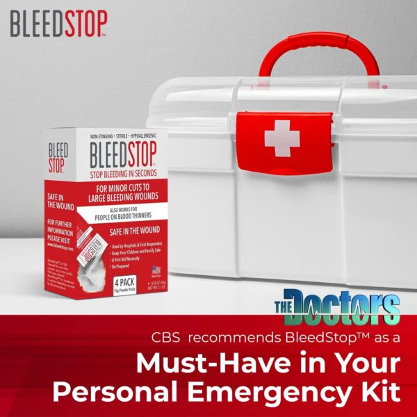 BleedStop™ First Aid Powder for Blood Clotting Trauma Kit Blood Thinner Patie... - Image 2