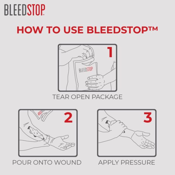 BleedStop™ First Aid Powder for Blood Clotting Trauma Kit Blood Thinner Patie... - Image 3