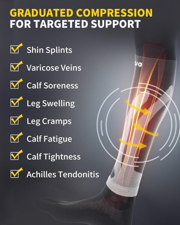 CAMBIVO 3 Pairs Calf Compression Sleeves for Women & Men Leg Support for Running - Image 3