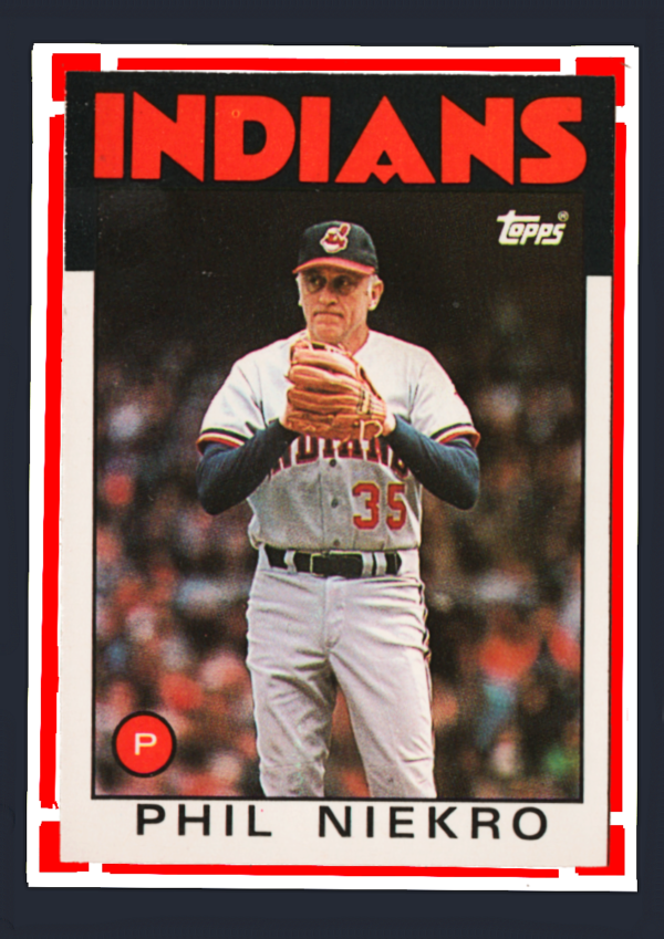 Vintage 1988 Topps Traded #77T - Phil Niekro - HOF Pitcher Cleveland Indians