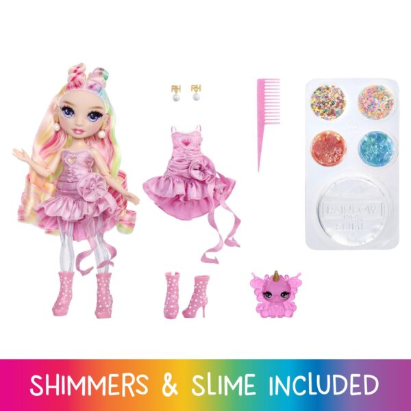 Rainbow High Rainbow Shimmers with Slime Kit – Bella, Pink 11” Fashion Doll - Image 5