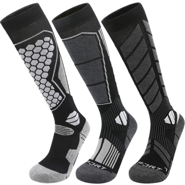 Merino Wool Ski Socks: Warm, Moisture-Wicking for Winter Sports, 3 Pairs