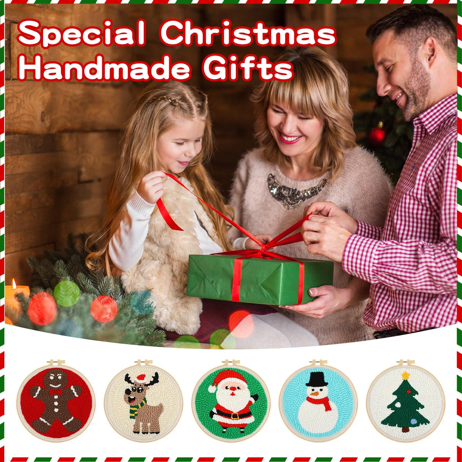 DIY Christmas Punch Needle Kit: Festive Embroidery for Beginners & Adults - Image 2