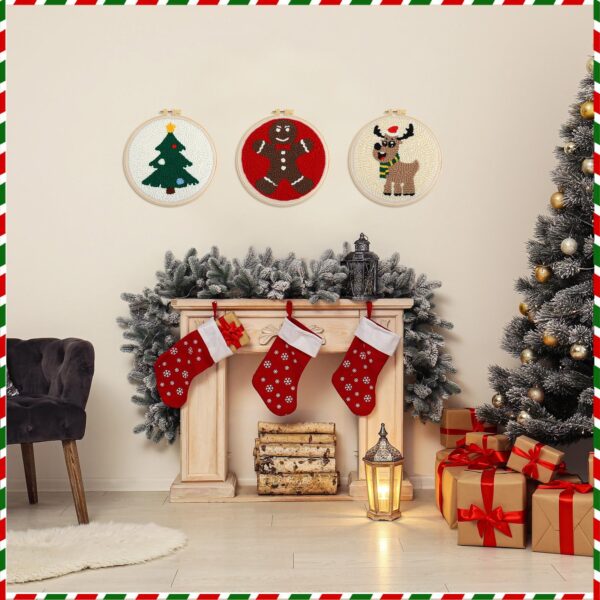 DIY Christmas Punch Needle Kit: Festive Embroidery for Beginners & Adults - Image 3