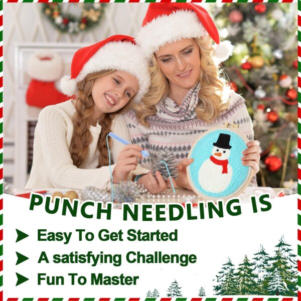 DIY Christmas Punch Needle Kit: Festive Embroidery for Beginners & Adults - Image 4
