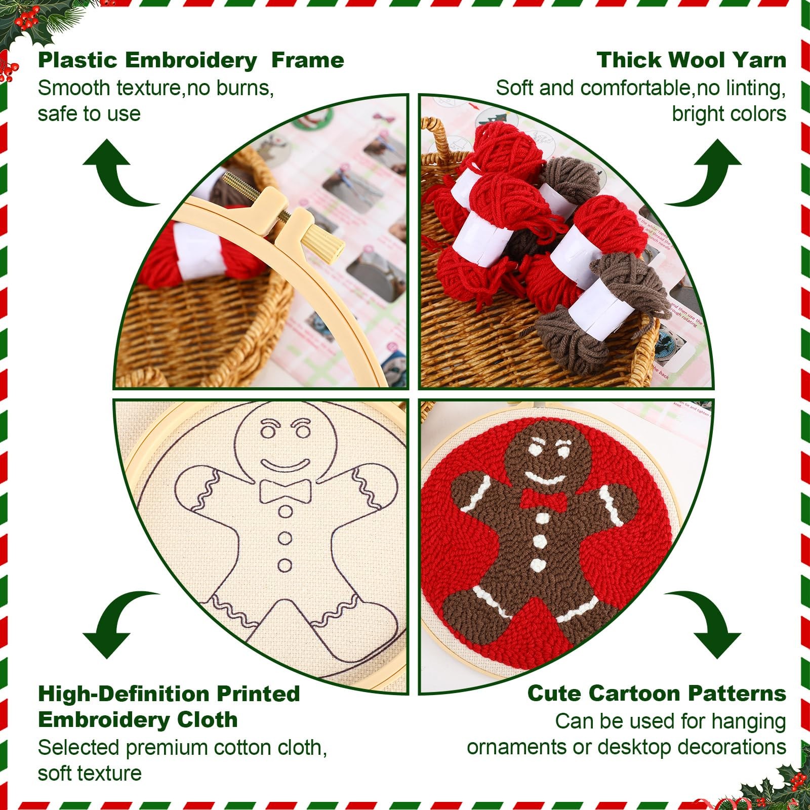 DIY Christmas Punch Needle Kit: Festive Embroidery for Beginners & Adults - Image 5