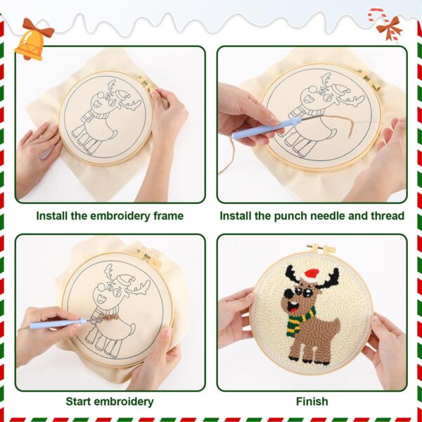 DIY Christmas Punch Needle Kit: Festive Embroidery for Beginners & Adults - Image 6