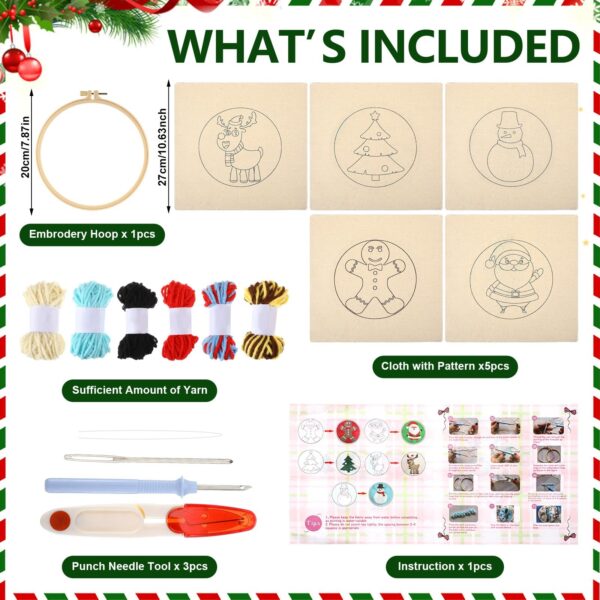 DIY Christmas Punch Needle Kit: Festive Embroidery for Beginners & Adults - Image 7
