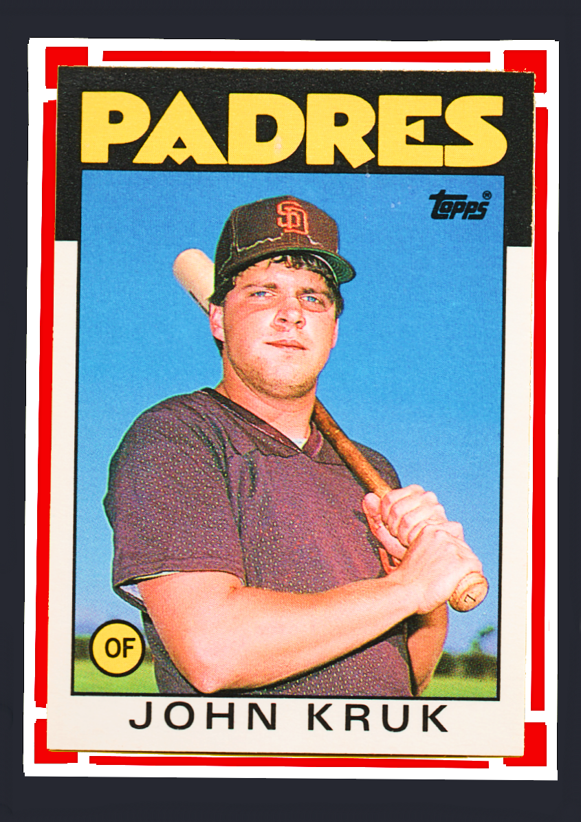 1986 Topps Traded #56T John Kruk Rookie Card (RC) - San Diego Padres
