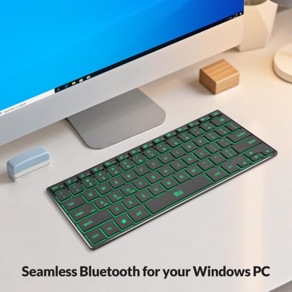 Rii Wireless Keyboard,Bluetooth Keyboard (2.4G+BT5.0),RGB Backlit,Rechargeable - Image 3