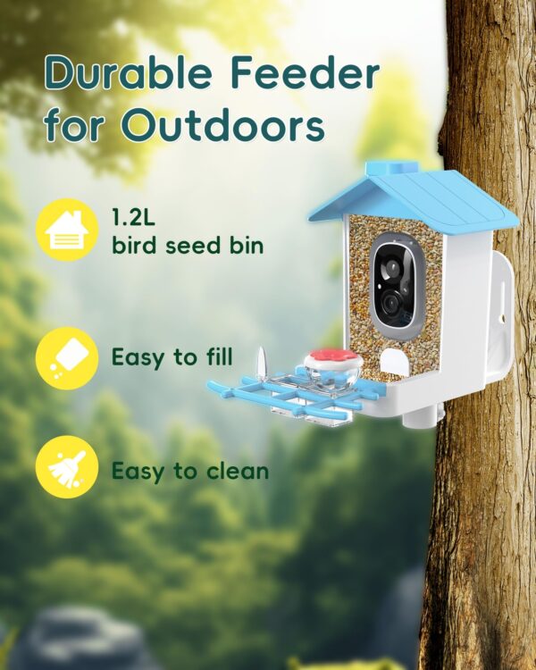 Dovbird Smart Bird Feeder with Camera– AI Recognition, 2K HD Video & Solar Power - Image 2