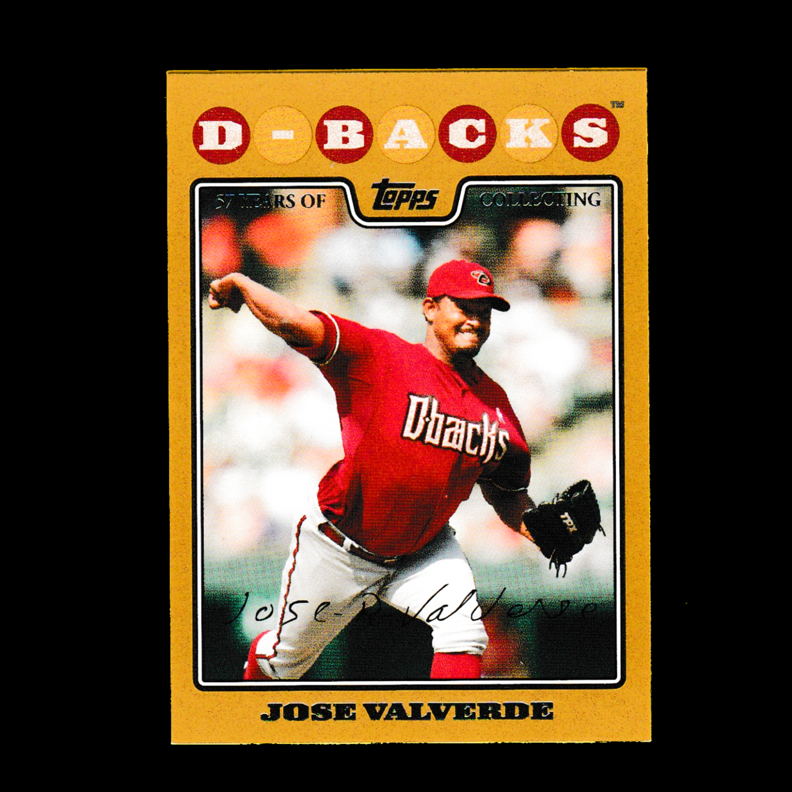 2008 Topps Update #180 Jose Valverde - Gold Parallel (#960/2008) - D'Backs