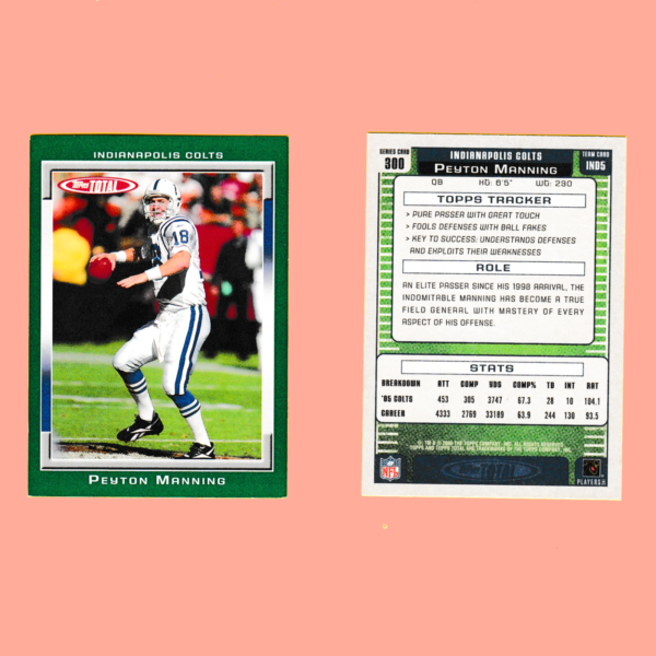 2006 Topps Total 300 Peyton Manning - Indianapolis Colts - Image 3
