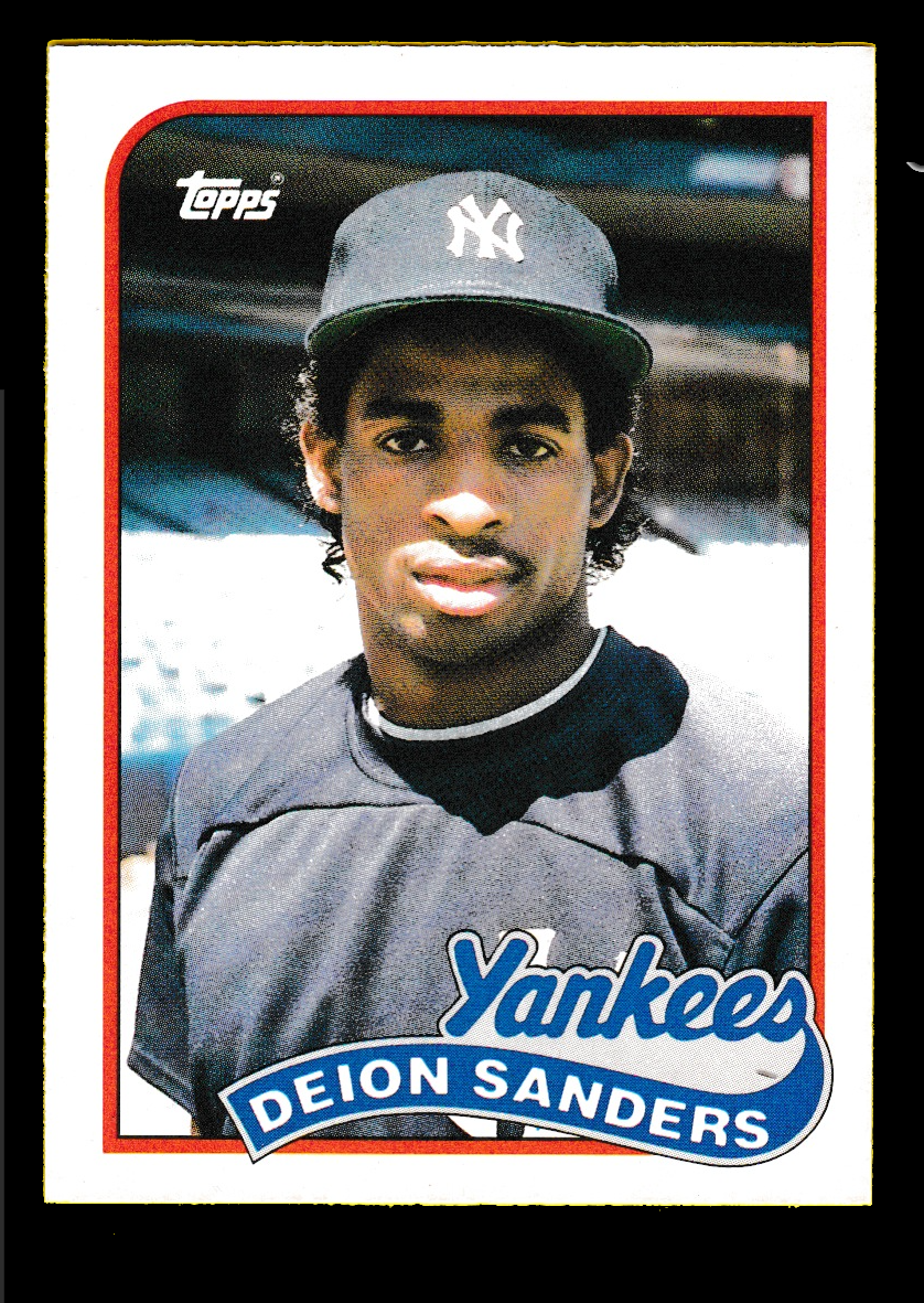 1989 Topps - Deion Sanders (#110T) Rookie Card - PSA 9 MINT - New York Yankees - Image 2