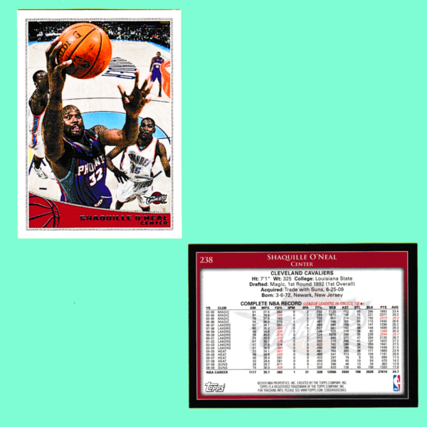 2009-10 Topps #238 Shaquille O'Neal -Cleveland Cavaliers - Image 3