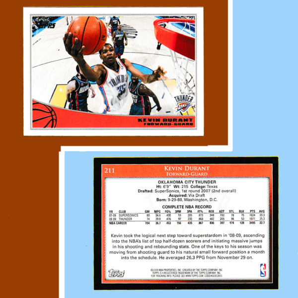 2009-10 Topps #211 Kevin Durant- OKC Thunder - Image 3