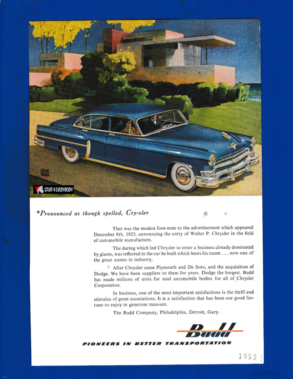 1953 Chrysler Sedan... Industrial Craftsmanship and Luxury Evolution