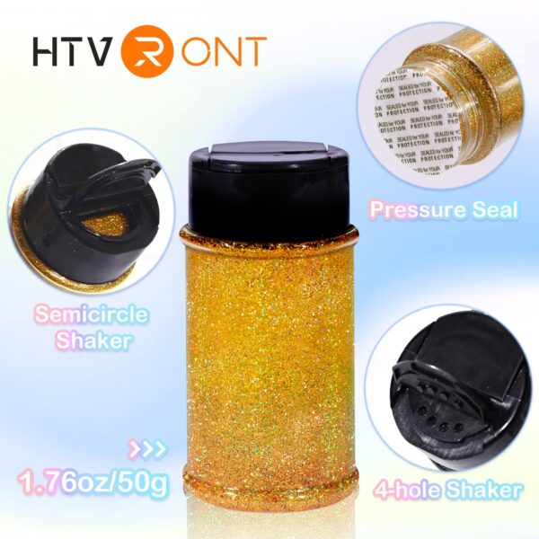 HTVRONT Holographic Fine Gold Glitter Powder - 50 g Extra Fine Glitter Powder... - Image 2