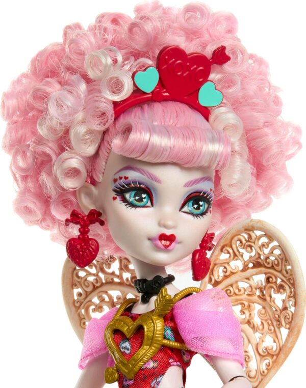 Monster High Scary Sweet Birthday Doll, Cupid Asteria in Pink & Red Party Dress - Image 3