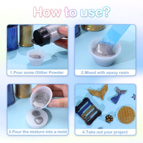 HTVRONT Holographic Fine Gold Glitter Powder - 50 g Extra Fine Glitter Powder... - Image 4