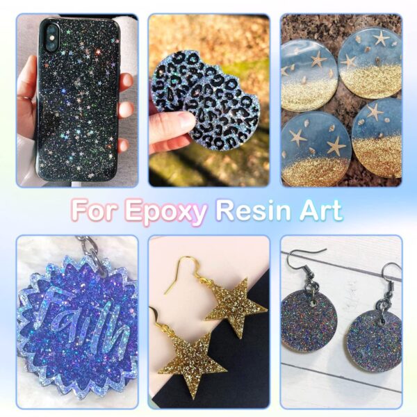 HTVRONT Holographic Fine Gold Glitter Powder - 50 g Extra Fine Glitter Powder... - Image 5