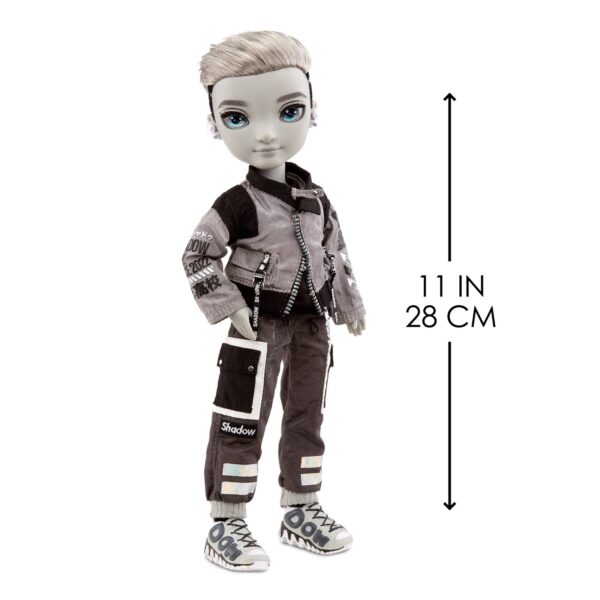 Rainbow High Shadow Series 1 Ash Silverstone- Greyscale Boy Fashion Doll. - Image 3