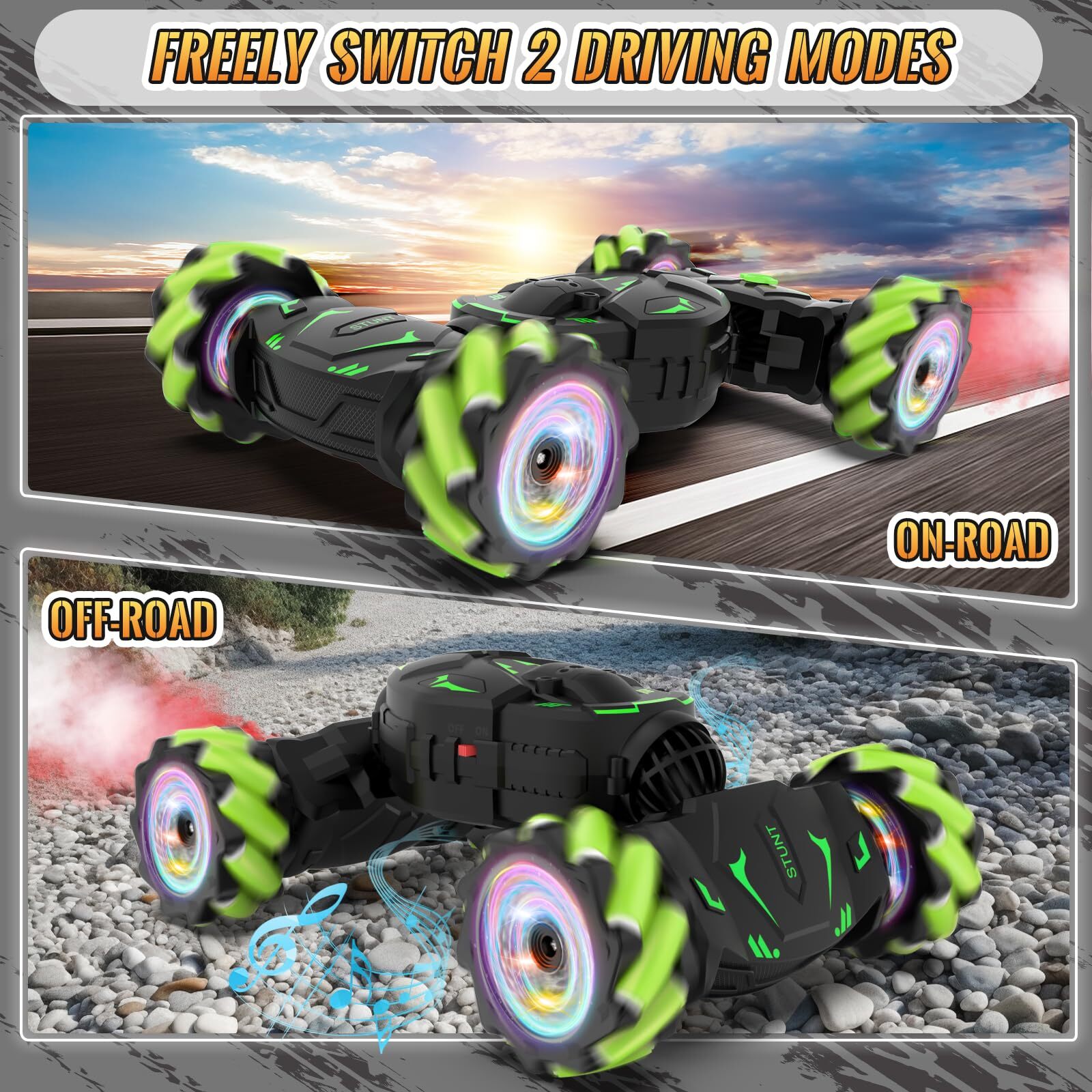 Advanced Gesture RC Car: 360° Stunts, Music, and Lights-Perfect for Boys & Girls - Image 7