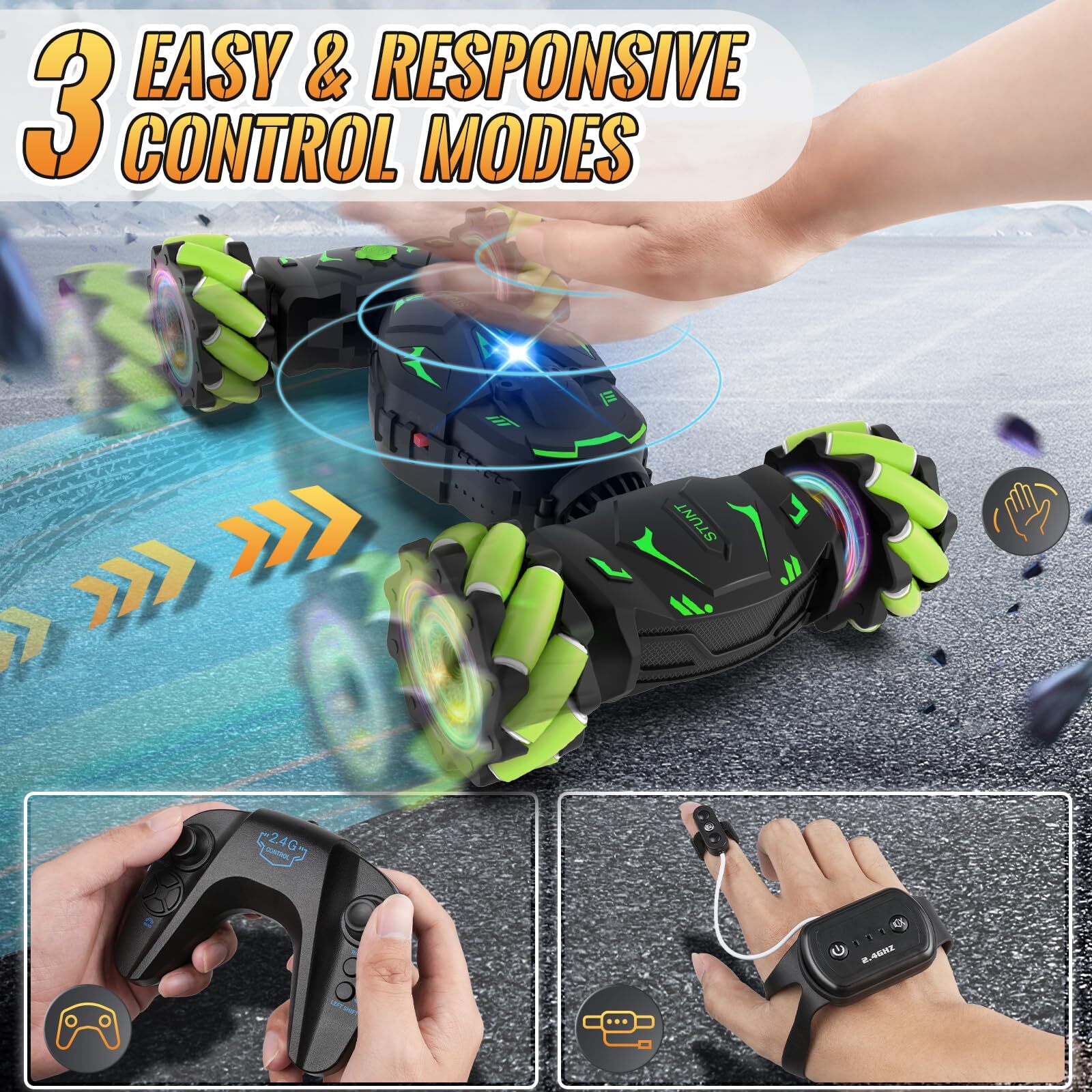 Advanced Gesture RC Car: 360° Stunts, Music, and Lights-Perfect for Boys & Girls - Image 8