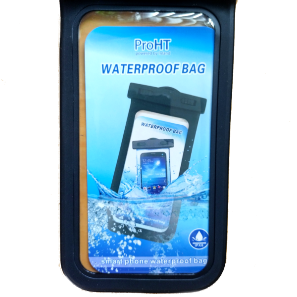 2-Pk Universal Black Waterproof Pouch with Armband for Phones 6" length - Image 5