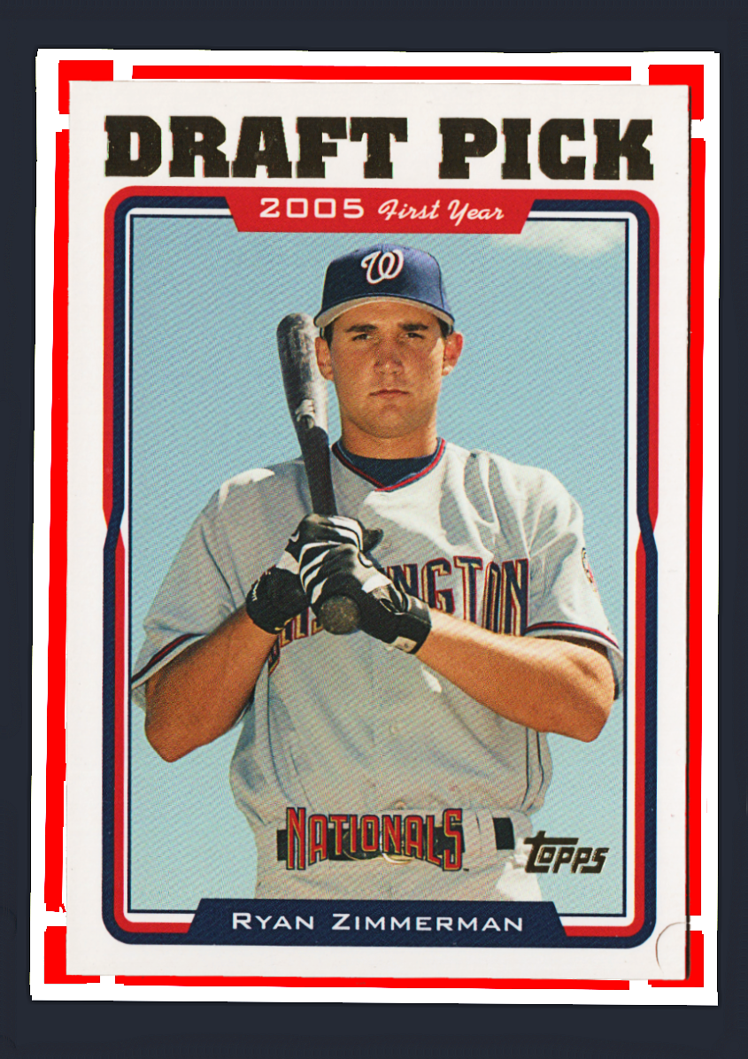 2005 Topps Updates #UH323 - Ryan Zimmerman Draft Pick - 2nd variant Rookie Card