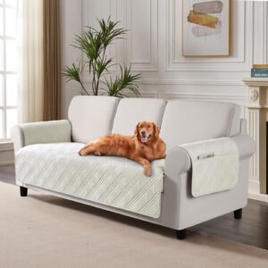 Pet-Friendly AOCOCO Waterproof Sofa Cover with Non-Slip Backing and Side Pockets