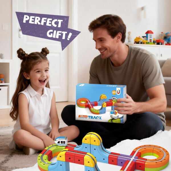 Electric Train Set with 3D Flexible Track for Kids Ages 3-8 STEM Building Train - Image 2