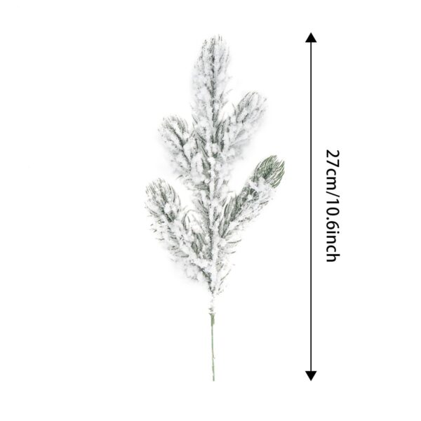 12Pc Snowy Artificial Pine Needles - Branch Twigs 10.6" Holiday Decor for Crafts - Image 7