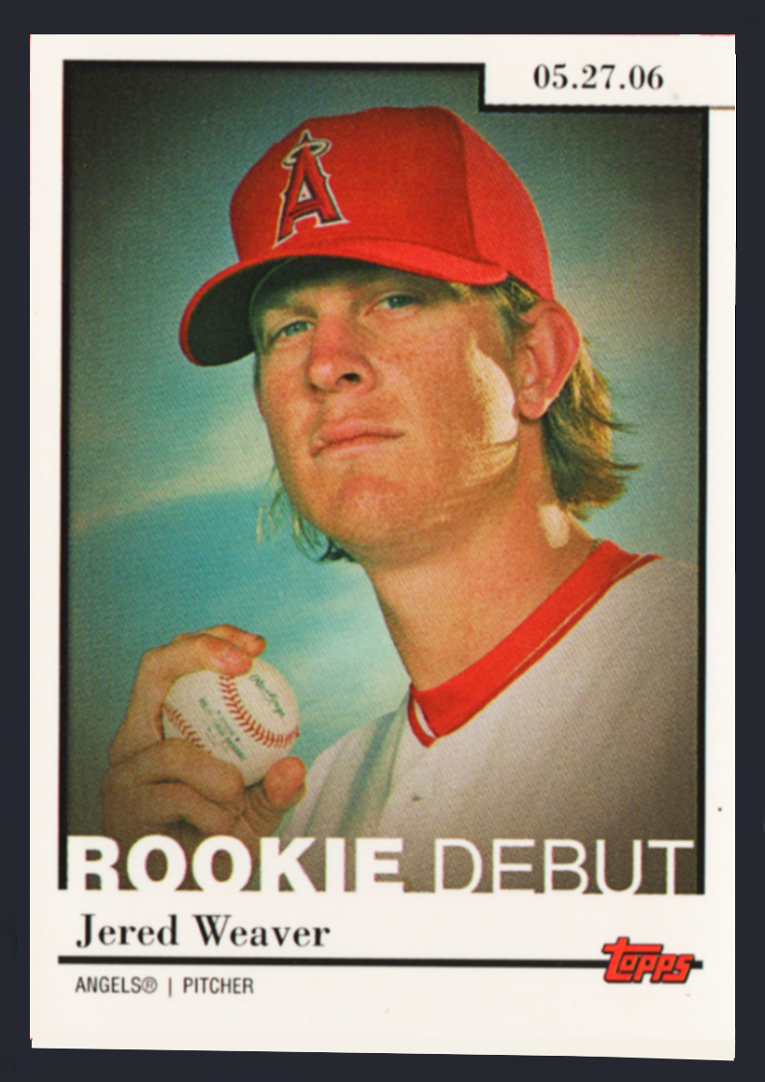 2006 Topps Updates #RD29 - Jered Weaver Rookie Debut 12-4 Record In 2006- Angels