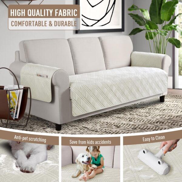 Pet-Friendly AOCOCO Waterproof Sofa Cover with Non-Slip Backing and Side Pockets - Image 5