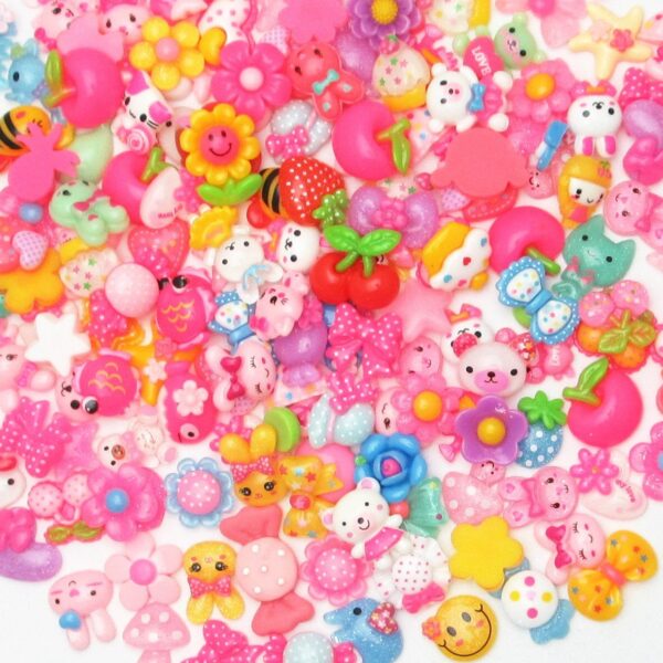 LibiIine 100pcs Mix Lots Flatback Resin Buttons Flat Back Scrapbooking Resin ... - Image 4