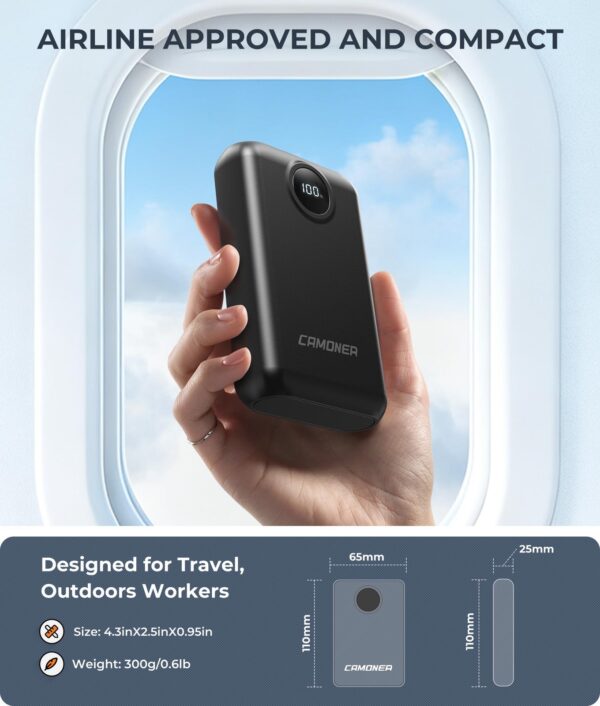 5V 10000mAh Heated Vest Battery Pack, Fast Recharge Power Bank with LED Display - Image 2